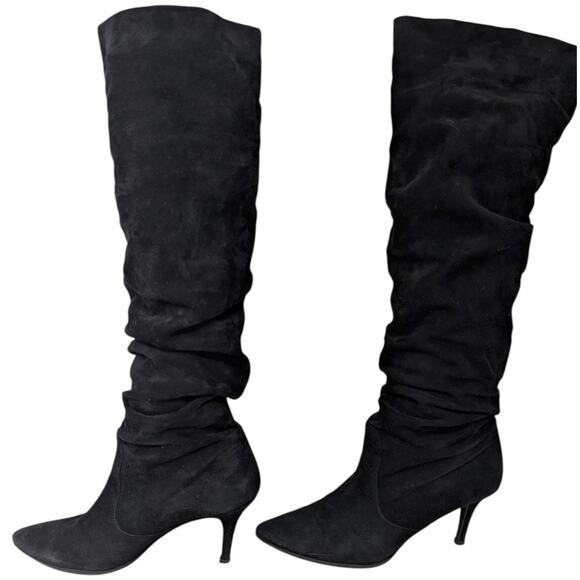 Stuart Weitzman Lafayette Black Suede Slouchy Over the Knee Boots Women’s Size 7 - Picture 2 of 9